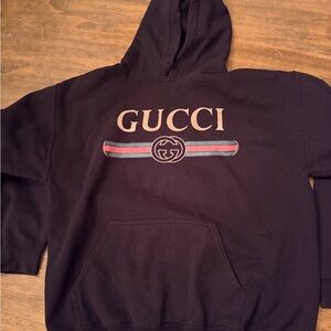 Gucci Black - Green and Red Logo Hoodie Men Large